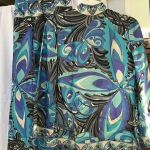 Vintage 60's PUCCI Silk Lounge Pants and Top Small EUC